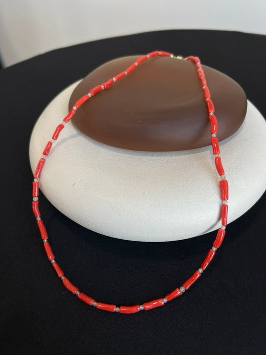 Coral and Labradorite Necklace