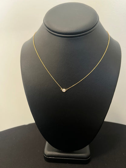 Lab Diamond Bezel Pendant - Yellow Gold