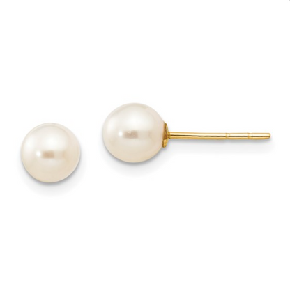 Pearl Earring Studs 6mm