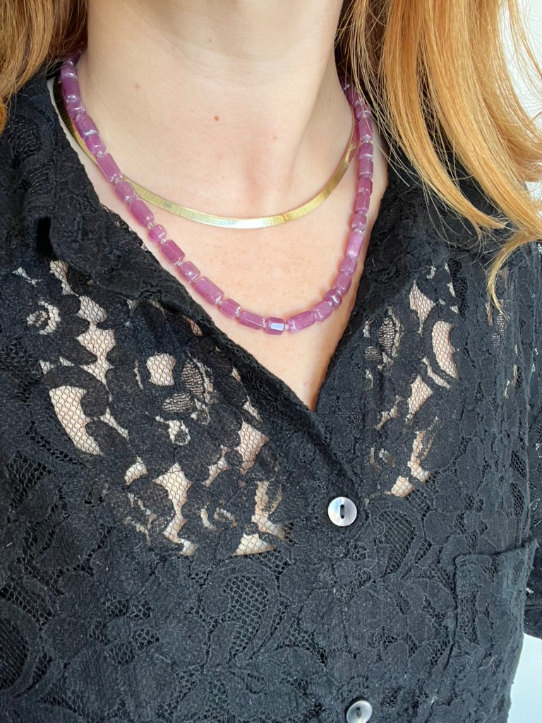 Ruby and Labradorite Necklace