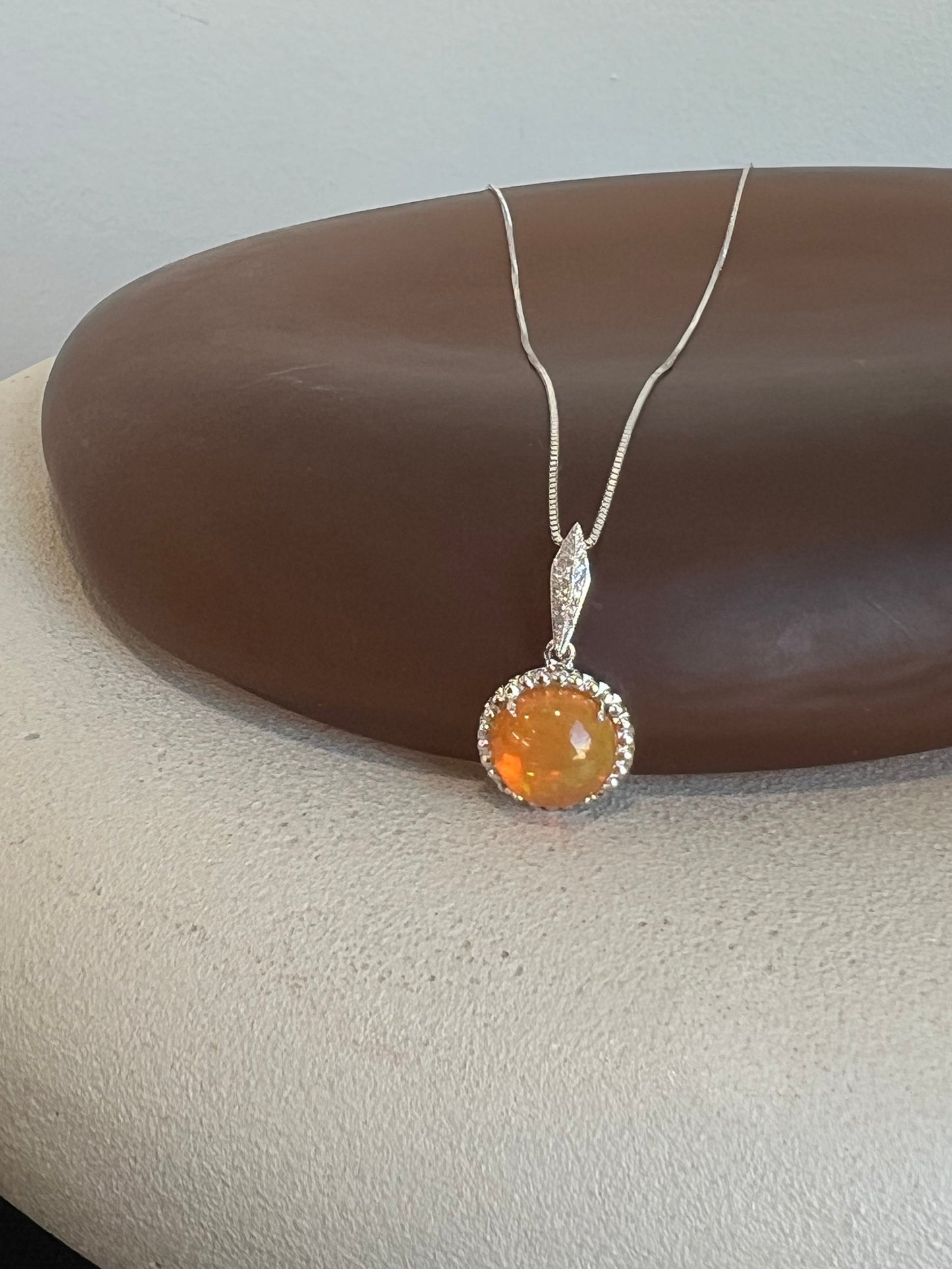 Opal and Diamond Pendant