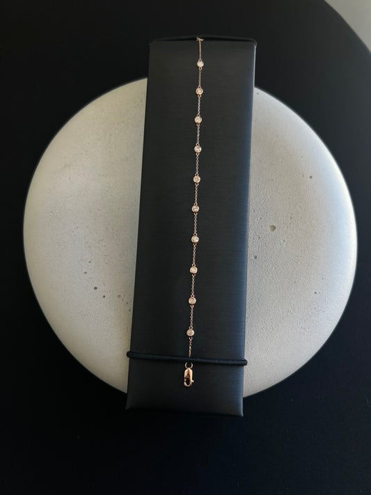 Rose Gold Salt and Pepper Diamond Bracelet