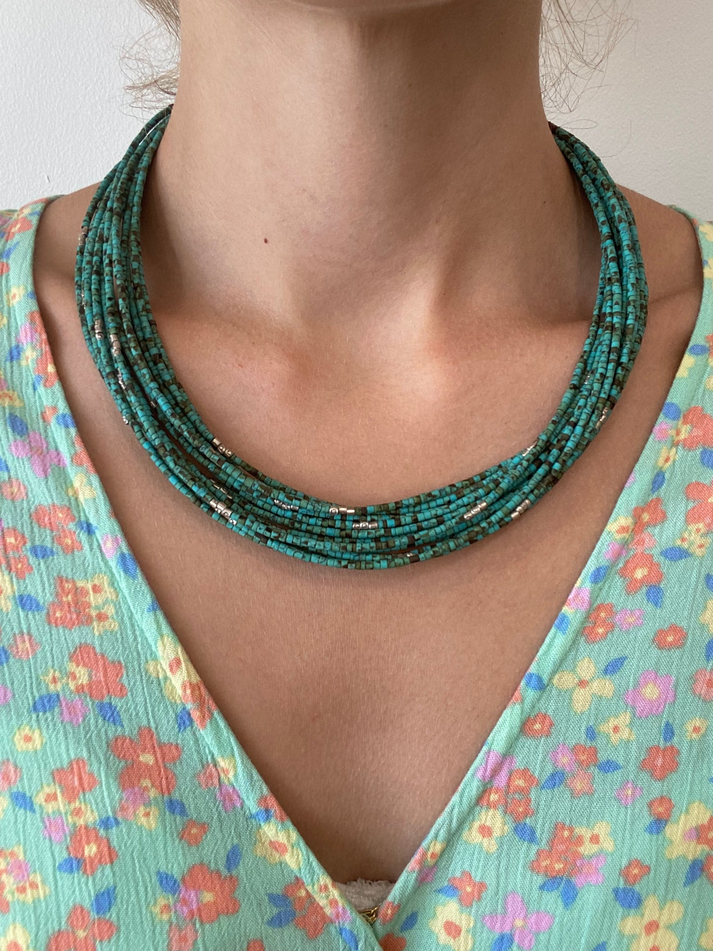 Heishi Turquoise Multi Strand Necklace