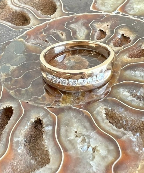 Seven Diamonds Wide  Band