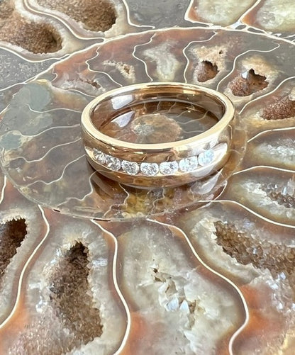Seven Diamonds Wide  Band