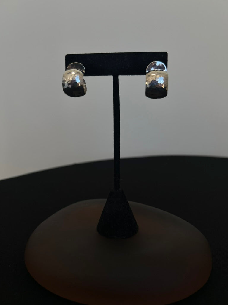 The Golden Bear - Hammered Hoops in Sterling Silver