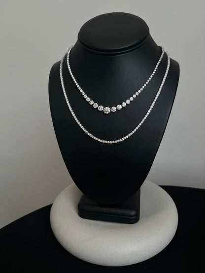 4-Prong Straight-Line Tennis Necklace