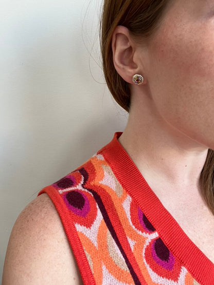 Rainbow Sapphire Mosaic Earrings