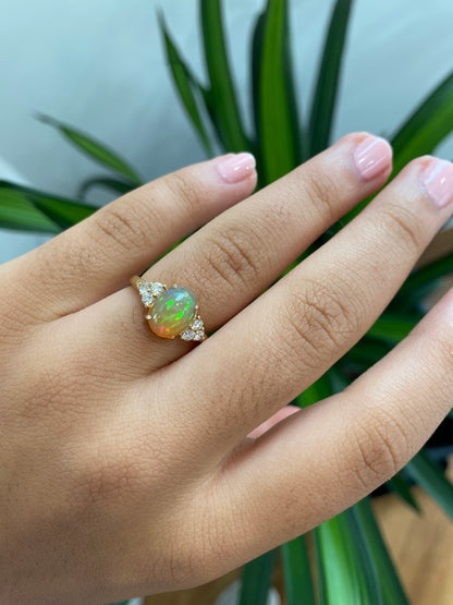 Opal and Diamond Ring