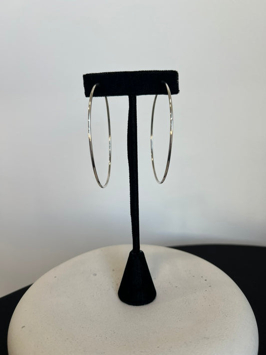 Large Sterling Silver Hoops - 1.5 mm wide