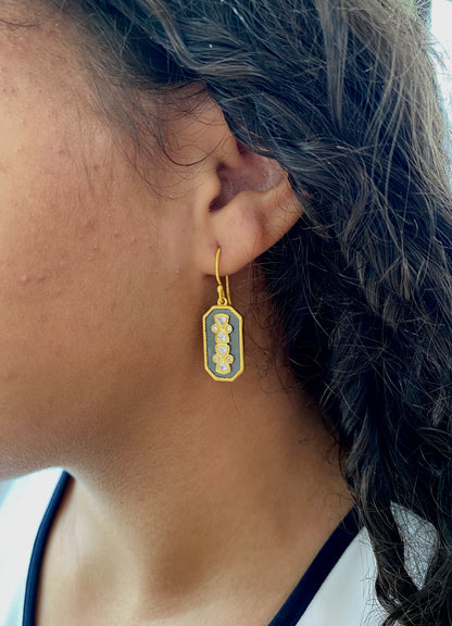 Egyptian Style Trillion Stone Earrings