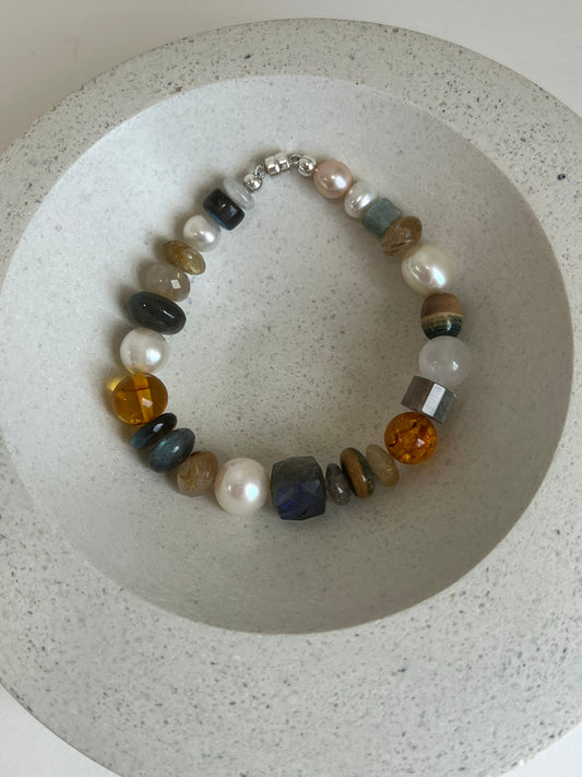 Treasure Chest Bracelet with Amber