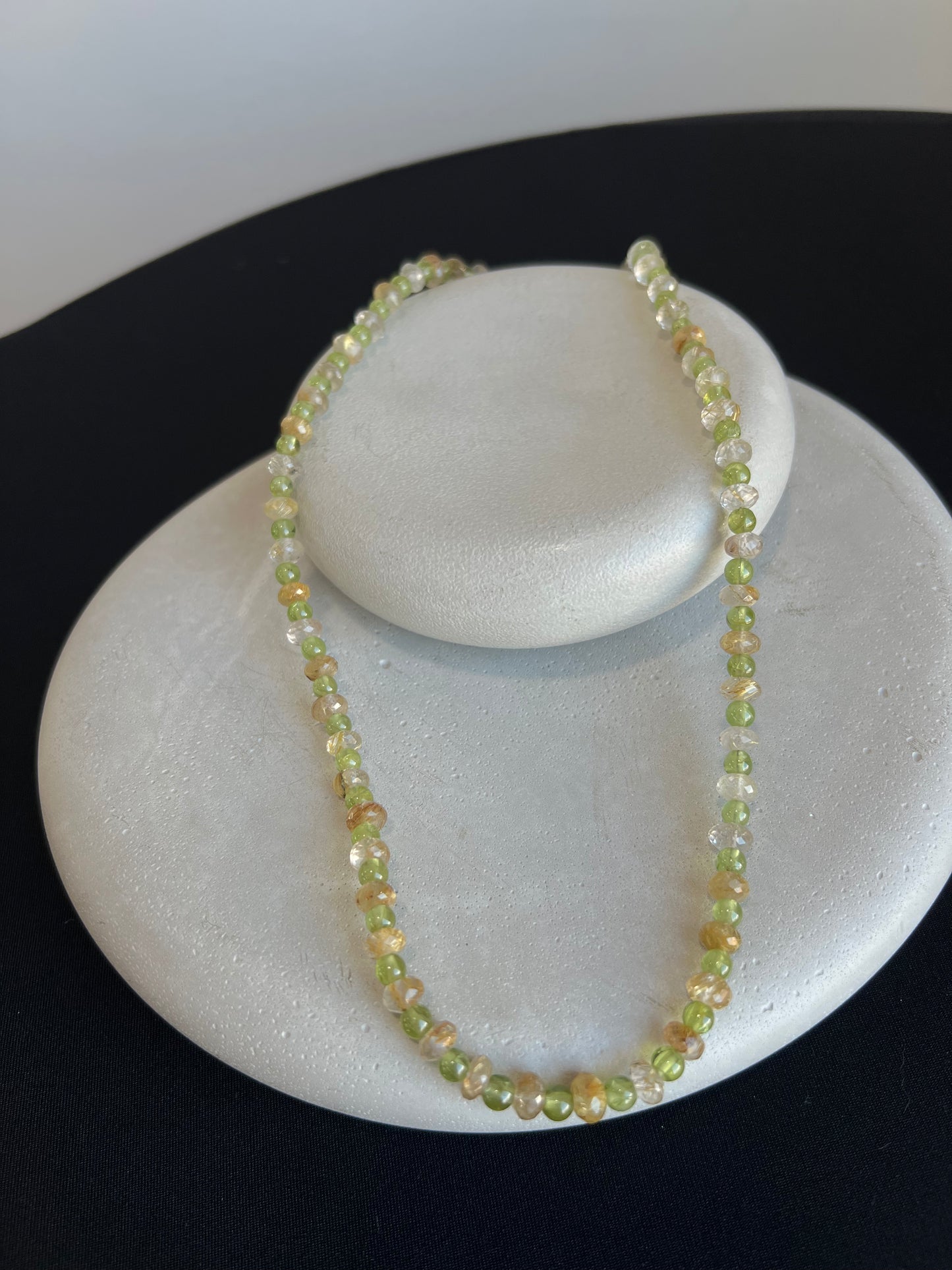 Peridot and Rutile Necklace