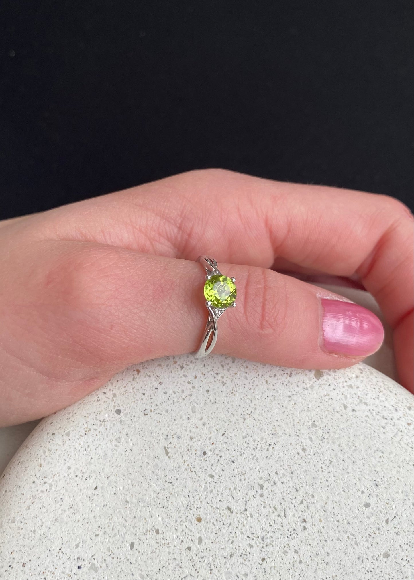Peridot White Gold Ring