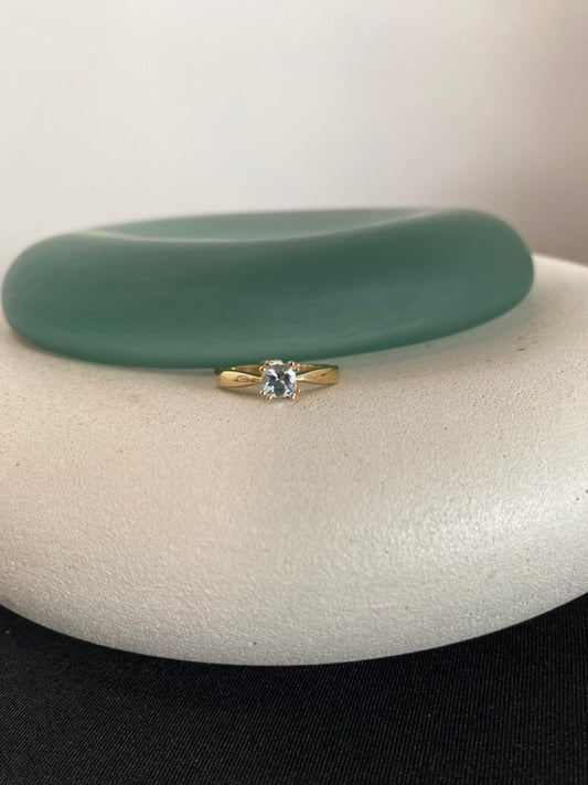 Cushion Aquamarine Ring
