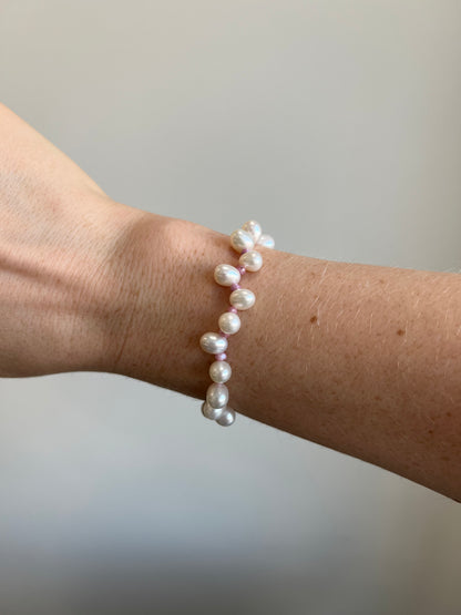Pearl and Pink Sapphire Bracelet