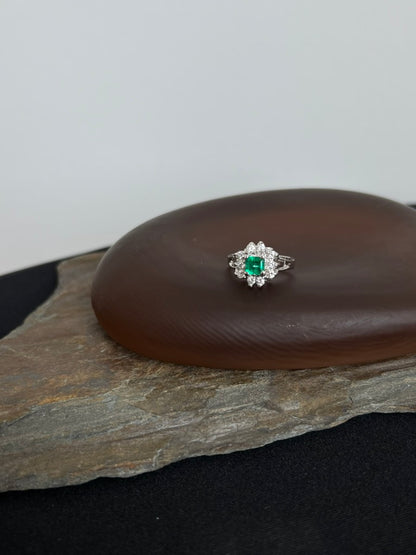 Emerald and Diamond Estate Ring