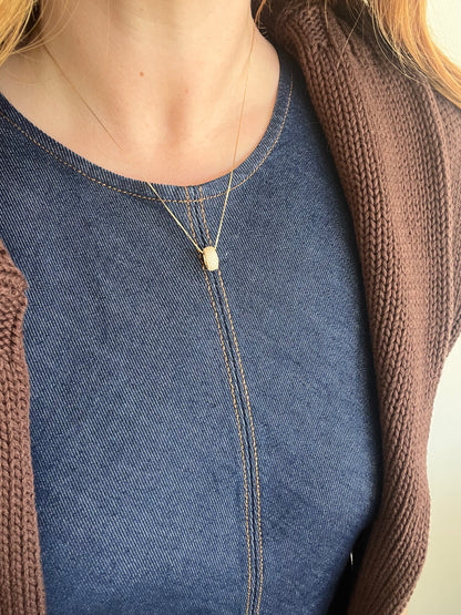 Diamond Pave Bead Necklace