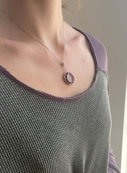 Ruby and Diamond Paved Pendant