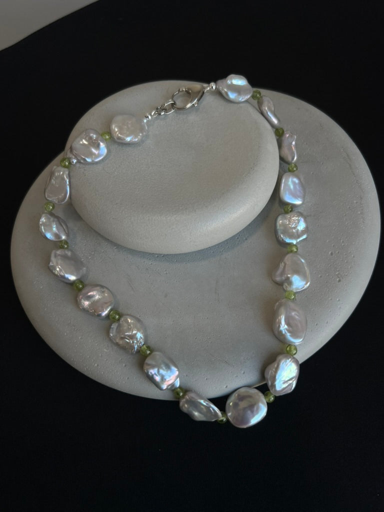Pearl and Peridot Necklace