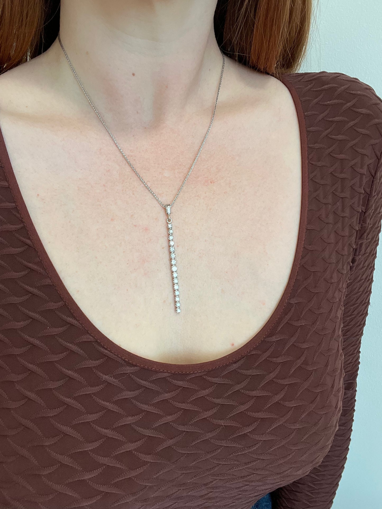 Vertical Diamond Bar Pendant