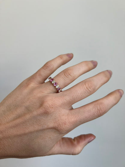 Pink Sapphire and Diamond Ring
