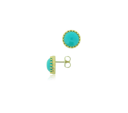 Arizona Turquoise Gold Crown Earrings