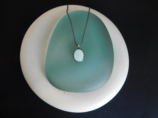 Apache Blue Turquoise in High Cut Away Bezel