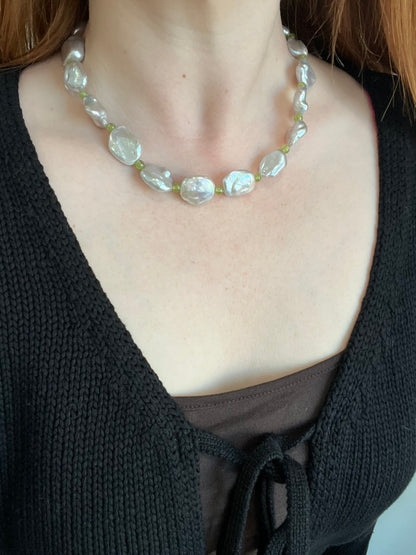 Pearl and Peridot Necklace
