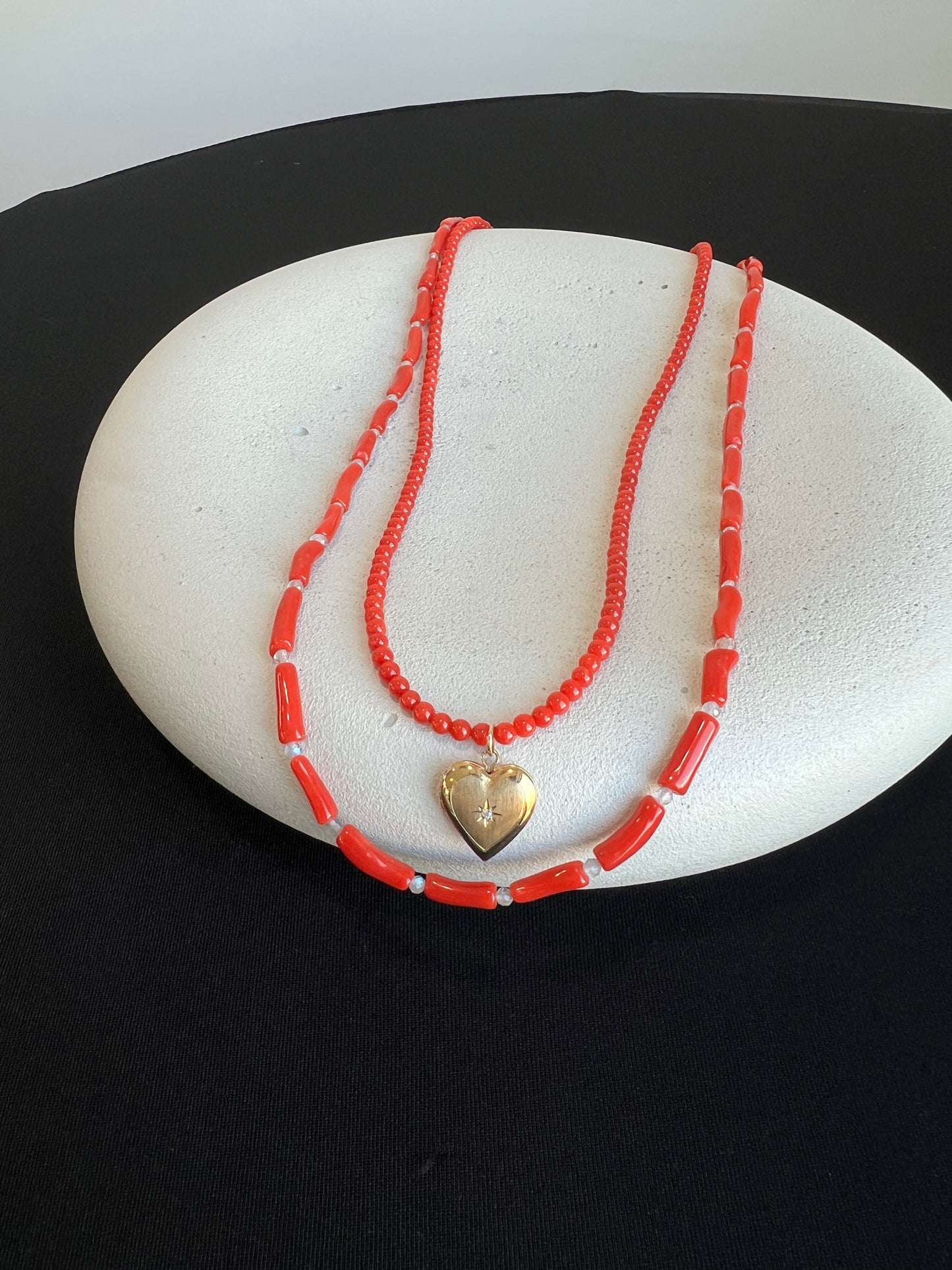 Coral and Labradorite Necklace