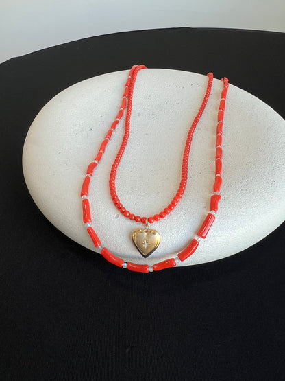 Coral and Labradorite Necklace