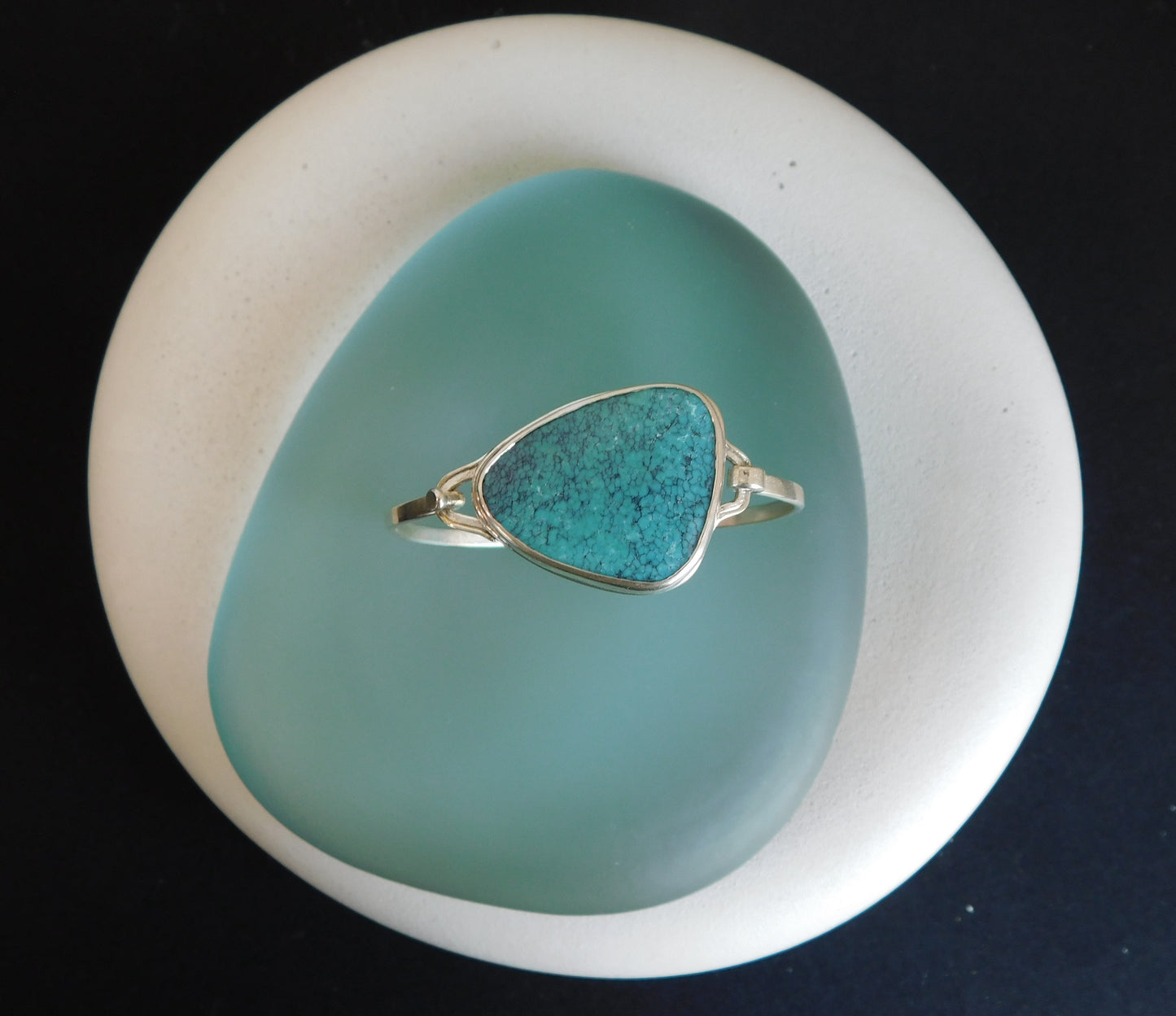 Hand Forged Hubei Turquoise Bracelet