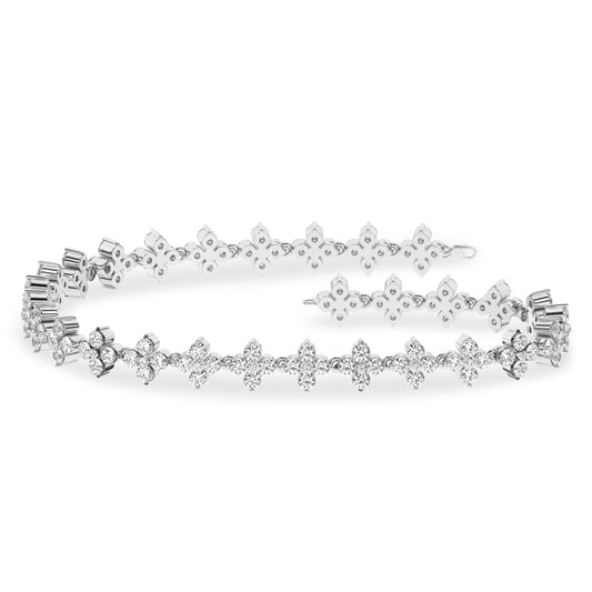 Flower Petal Lab Diamond Bracelet