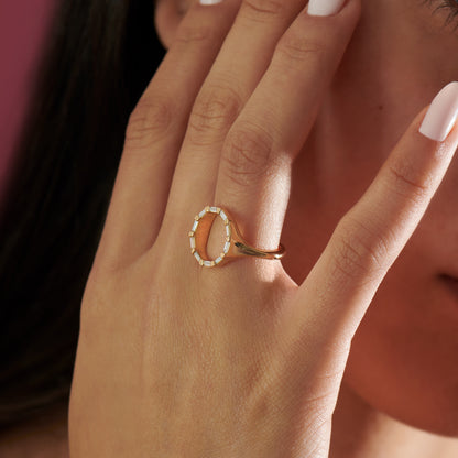 Baguette Diamond Circle Ring