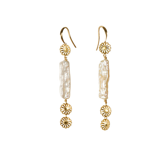Blossom Earring with Biwa Pearls