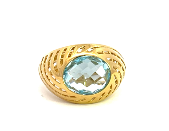 Blue Topaz Yellow Gold