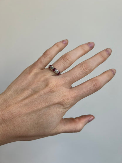 Ruby and Diamond Baguette Ring