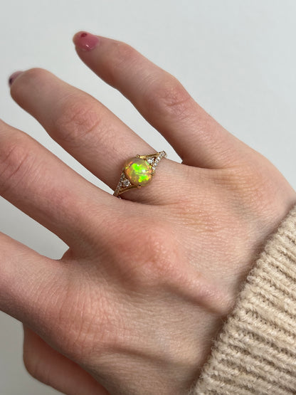 1.09 ct Opal and Diamond Ring