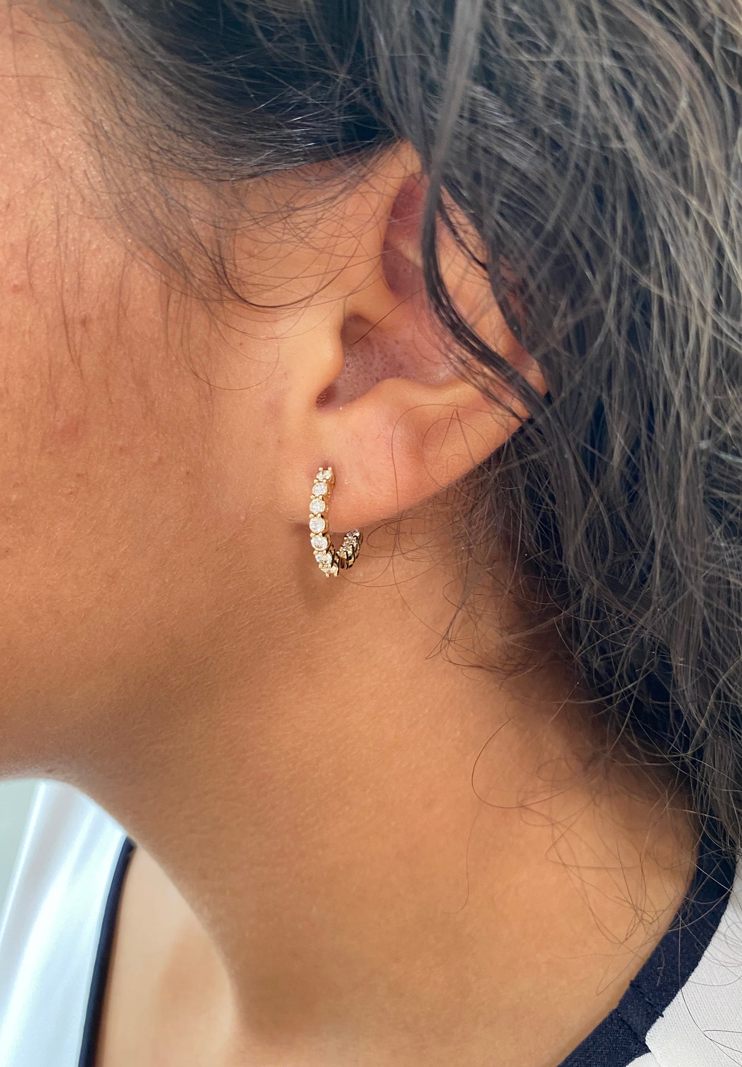 1 carat Lab Diamond Huggie Earrings