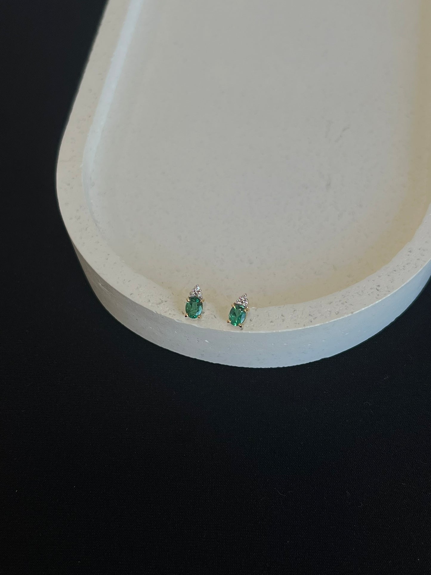 Emerald and Diamond Studs