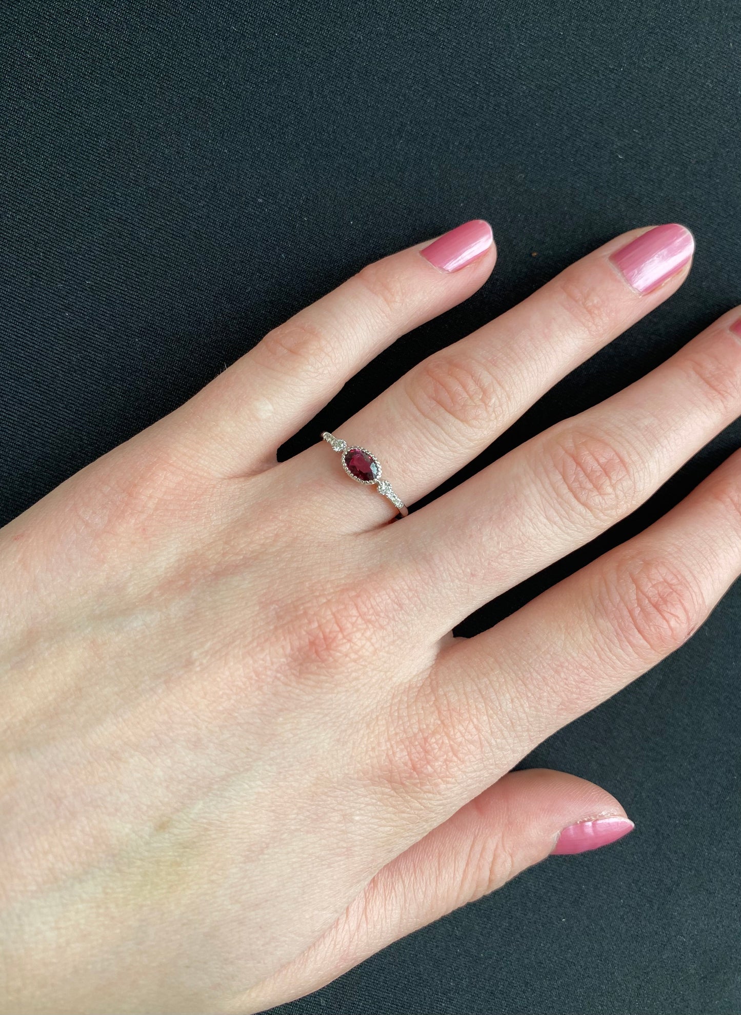 Ruby and Diamond Petite Ring