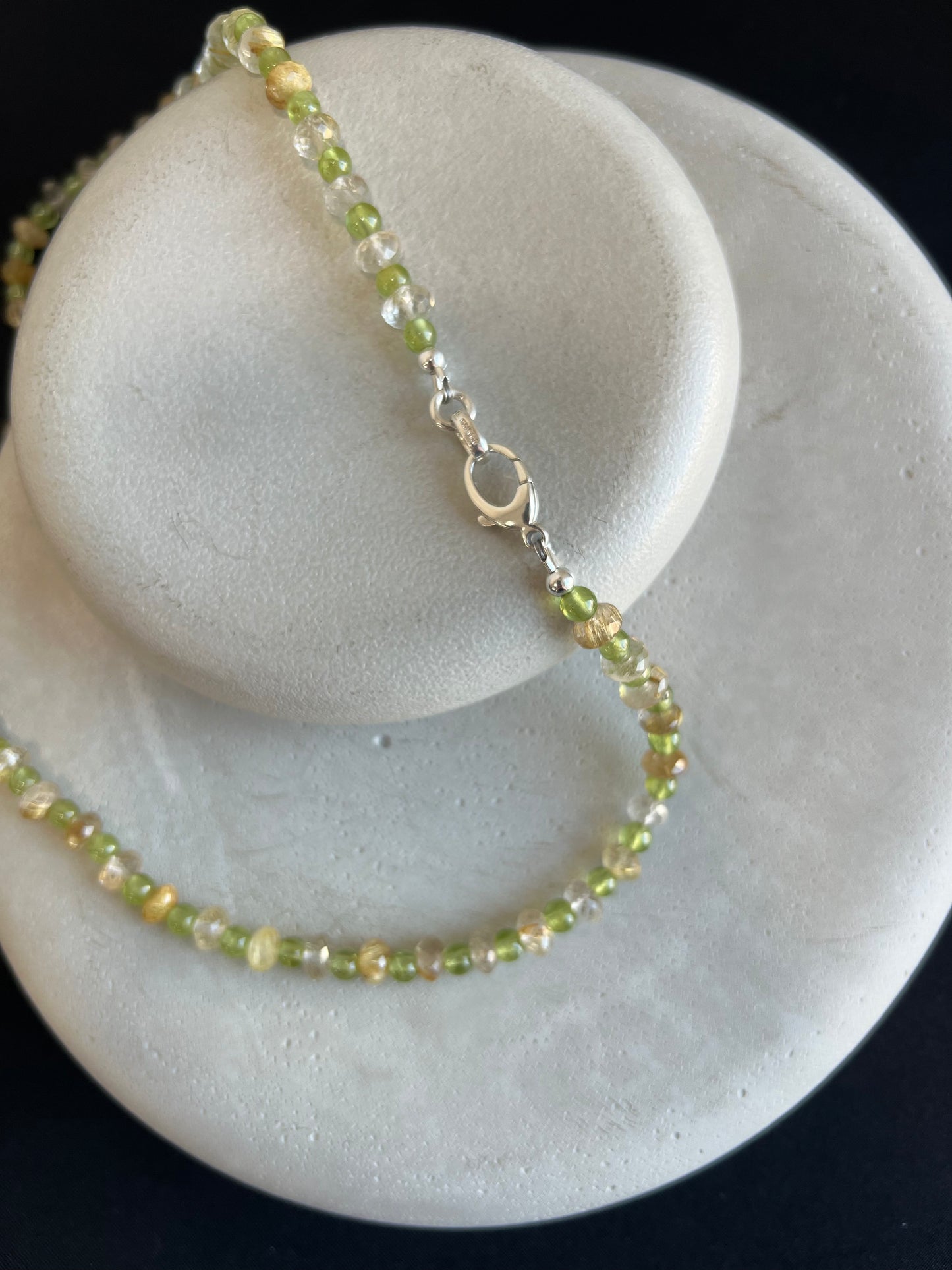 Peridot and Rutile Necklace