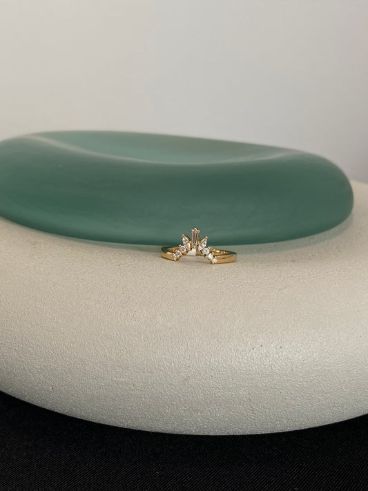 Tapered Baguette, Marquise, and Round Diamond Ring