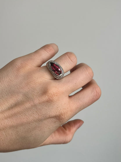 Tourmaline and Diamond Ring