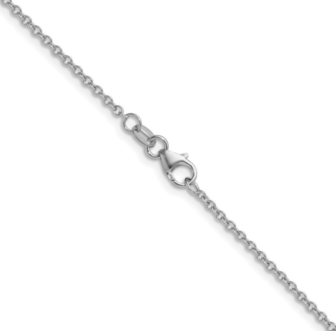 18kt White Gold Cable Chain