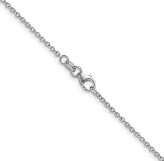 18kt White Gold Cable Chain