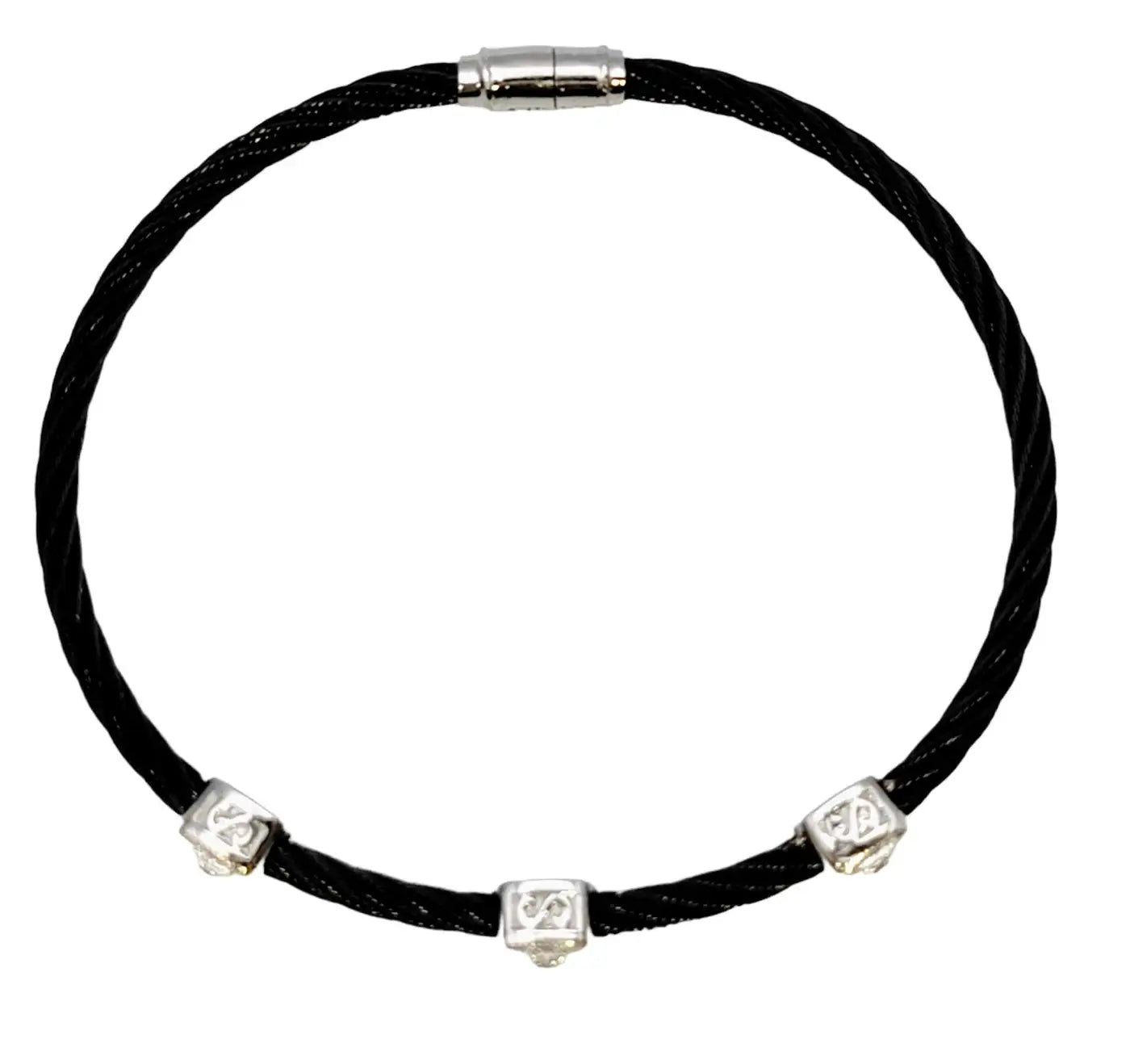 Charriol Diamond Stationary Stainless Steel Bracelet