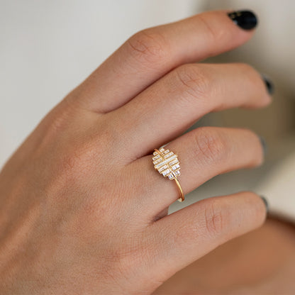 Needle Baguette Cluster Ring