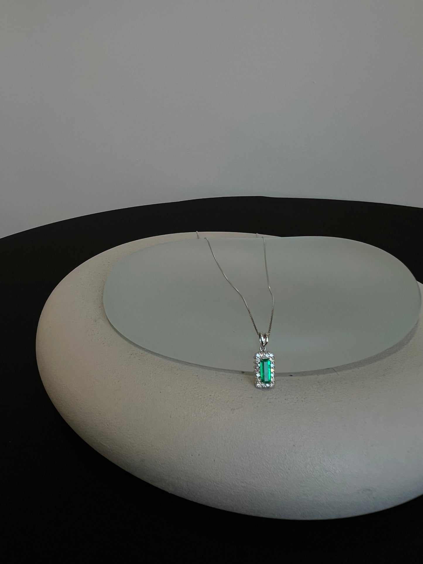 Emerald Baguette Pendant