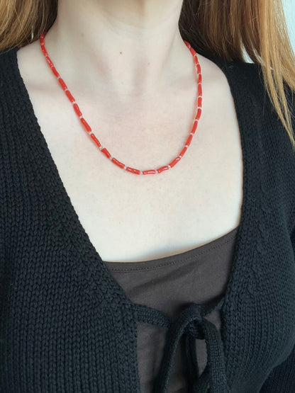 Coral and Labradorite Necklace